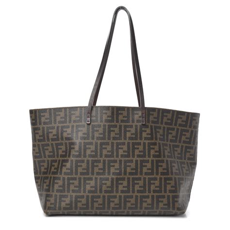 fendi tote spalmati|FENDI Zucca Spalmati Perforated Medium Roll Tote Tobacco .